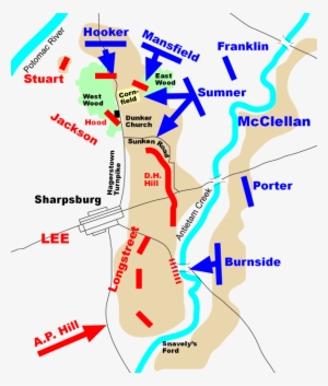 Antietam Battle Map - Battle Of Antietam Simple Map - 629x741 PNG ...