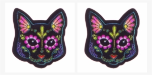 Pretty In Ink Day Of The Dead Cat Earrings Black - Day Of The Dead Cats