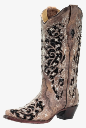 Corral Women's Black Sequins Inlay & Floral Embroidery - Embroidery