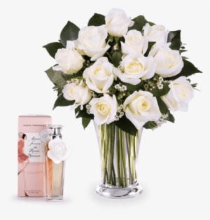 12 Rosas Blancas Y Perfume - Ramos Dia De La Madre