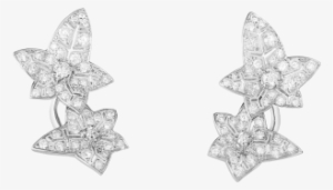 Lierre De Paris Stud Earrings - طقم ذهب ابيض ناعم