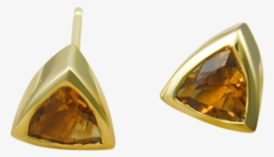 Stud Earring With Citrine - Earrings
