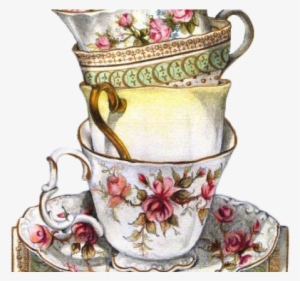 Drawn Tea Cup Vintage Teacup - Vintage Tea Party Clip Art