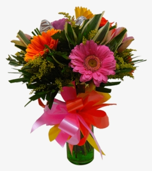 Arreglo Floral Con Gerberas Y Fresas Con Chocolate - Arreglo Floral Gerberas Png
