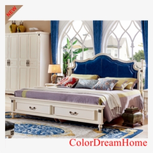 Comfortable Soft Leather Headboard American Style Wooden - Bed