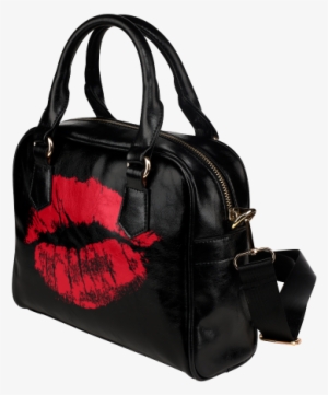 Interestprint Sexy Lips Pu Leather Aslant Shoulder - Pomeranian Dog Women Shoulder Handbag