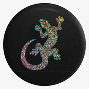 Island Gecko Lizard Bright Paisley Psycodelic - Design Geko