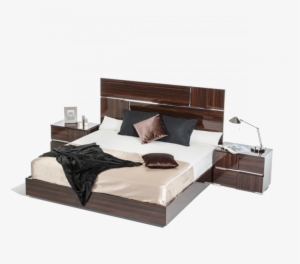 Matching Chrome Accents Highlight The Headboard For - California King Platform Bed
