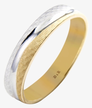Two Tone Wave Wedding Band - Bangle