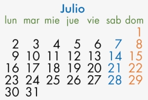 Calendario Laboral 2018 Julio