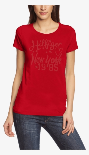 Red Tommy Hilfiger T Shirt Women's