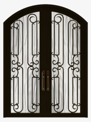 Entry Modern Design Arch Top Wrought Iron Door - Gate