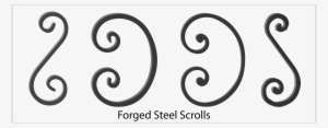 Wrought Iron Scrolls, Forged Steel Scrolls - Wrought Iron C Scrolls