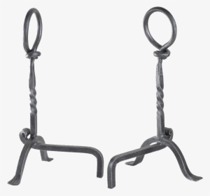 Ring Top Wrought Iron Fire Dog - Andiron