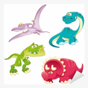 Vinilo Pixerstick Los Dinosaurios De La Familia - Dinosaur Wall Sticker - Jurassic Time