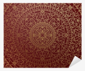 Vector Oriental Blue Background With Gold Ornament - Background Ornament Red