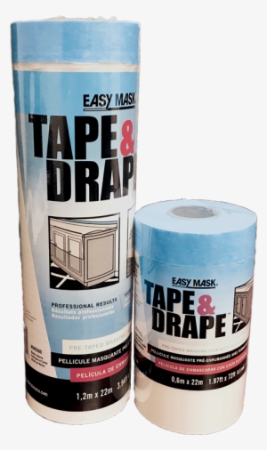 Tape & Drape With Perfect Edge Blue - Easy Mask 949460 .6m X 22m Plastic Pre Taped Drop Cloth