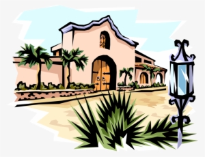Vector Illustration Of Mexican Or Southwestern Style - Esperanza Rising House In Mexico