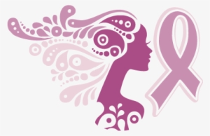 Home Vector Lady With Pink Ribbon - Beautiful Woman Silhouette Vector