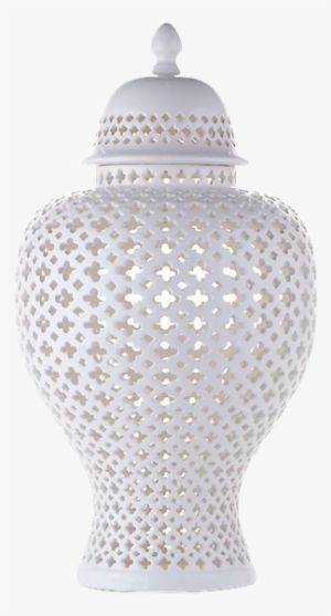 White Ceramic Filigree Jar