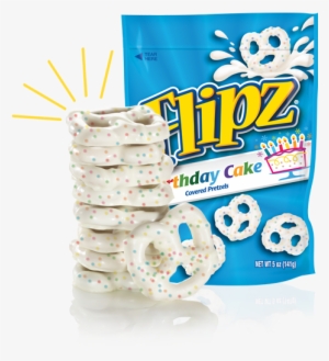 Flips Birthday Cake Covered Pretzels - Flipz White Chocolate Pretzels