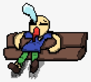 Cartoon Guy Sitting On A Couch Drooling - Couch