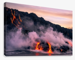Sunrise At The Lava Flow Canvas Print - Flame