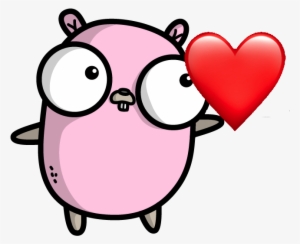 Gopher Holding Up A Heart - Cartoon