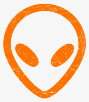 Bright Orange Distressed Alien Head - Womens Racerback Tank