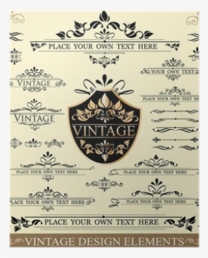 Vector Set Of Vintage Design Elements Poster • Pixers®