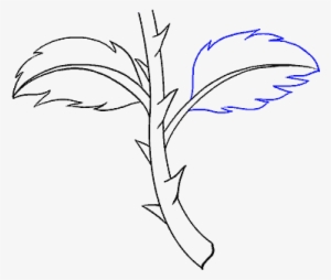 How To Draw Rose With A Stem - Drawing