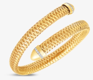 Flexible Snake Cuff With Diamonds 18k Yellow Gold - Golden Snake Bracelet Png