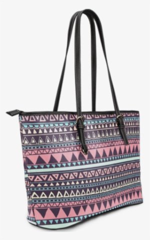 Image Of Chocolate And Pink Aztec Design Vegan Leather