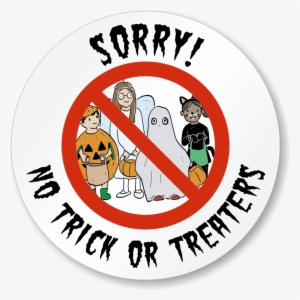 Halloween Sorry No Trick Or Treaters Circular Decal - No Tricks Just Treats Candy Corn Magnets