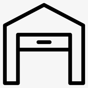 This Icon Is Of An Outline Of A House With A Angled - Garage Png