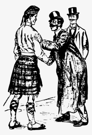 Medium Image - Man In Kilt Black And White Clipart