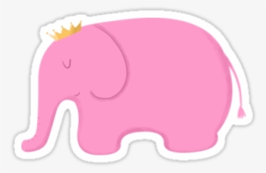 Queen Pink Elephant Redbubble Sticker - Pink Elephant Cartoon