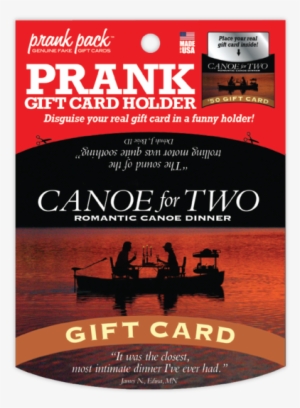 Canoe For Two Prank Gift Card Holder - Prank Gift Card Holders