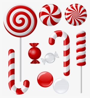 Cartoon Candy Canes - Christmas Lollipop Vector