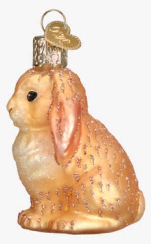Baby Bunny Ornament - Tan Baby Bunny Glass Ornament