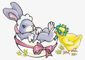 Easter Bunny Clipart Chick - Easter Bunny And Chick Clipart