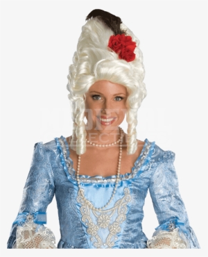 Marie Antoinette Red Roses Wig - Marie Antoinette Wig With Red Rose Costume Accessory