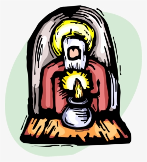 Vector Illustration Of Christian Religion Saint Figure - Illustration