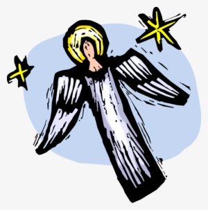 Vector Illustration Of Christian Spiritual Angel With - Illustration