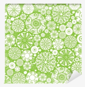 Vector Abstract Green And White Circles Seamless Pattern - Adult Coloring Calendar 2018 Desk Pad By Tempus One