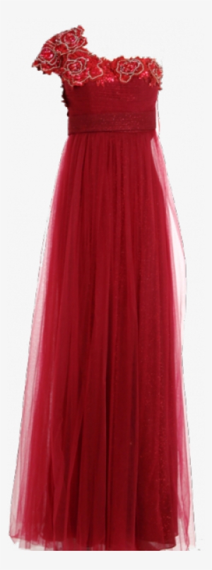 Vestido De Festa Vermelho Ruby Em Tule - A-line