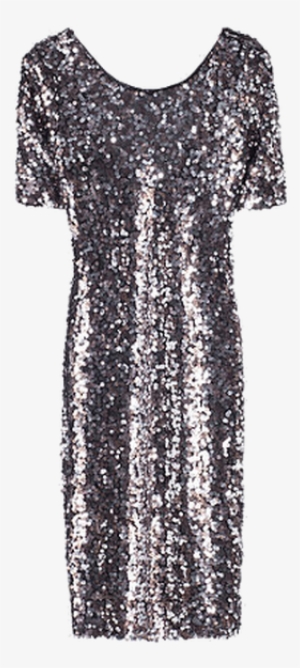 Vestido De Lentejuelas Color Plata - Vestido Lentejuelas Png