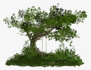 Bending Tree With Swing - Transparent Floral Swing Png
