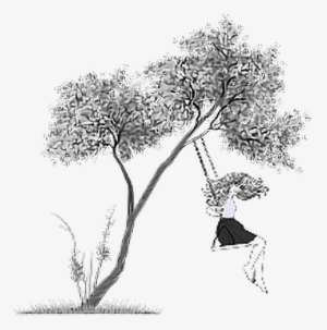 Ftestickers Girl Tree Swing Woman - Png Format Tree Plant Png