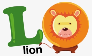 L For Lion Kids Sticker - Letra L De Animales